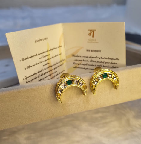 Crescent Kundan Earrings