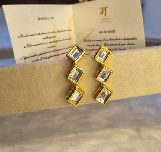 Teardrop Kundan Studs