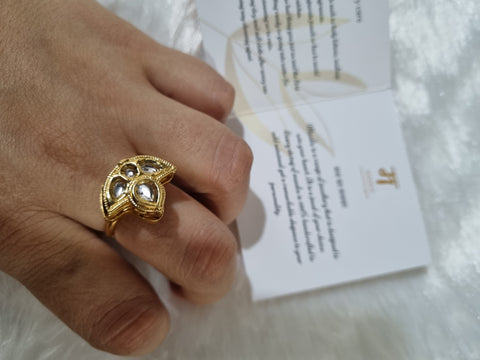 Crescent Kundan Ring
