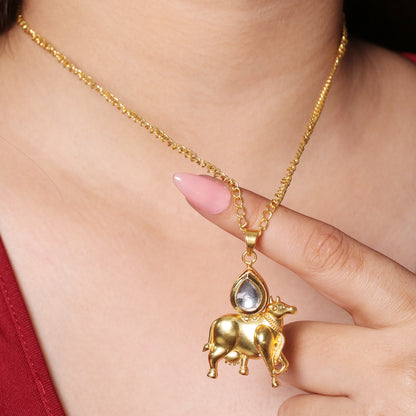 Suvarn Nandi & Teardrop Crystal Pendant Necklace