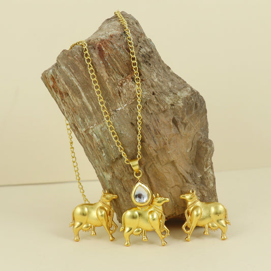 Suvarn Nandi & Teardrop Crystal Pendant Necklace